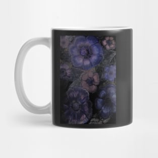 MIDNIGHT BLUE EXOTIC FLORAL BLOOM ART POSTER DECO PRINT TROPICAL VINTAGE DESIGN Mug